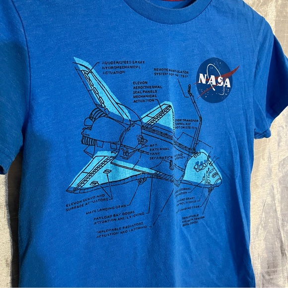 Buzz Aldrin NASA boys tee shirt SZ M some wear, fair condition double sided - Picture 2 of 5